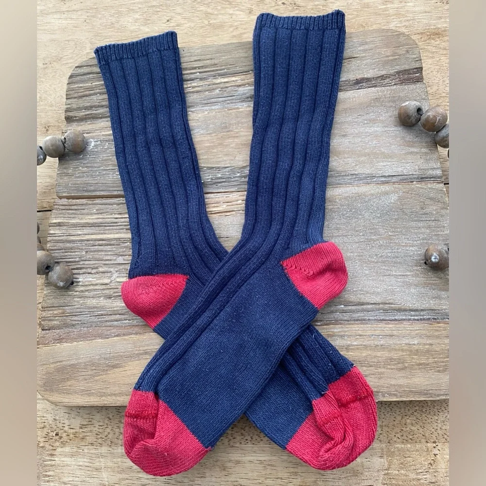 Vineyard‎ Vines Adult OS Navy/Red Cotton Ribbed Boot Sock